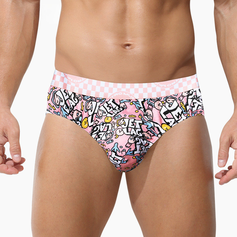 ผู้ชายชุดชั้นในผ้าฝ้ายแท้ผู้ชายต้านเชื้อแบคทีเรียที่ไม่ซ้ํากันสบายระบายอากาศพิมพ์กางเกงกีฬาผู้ชาย 516