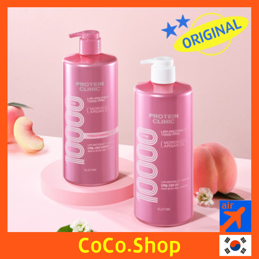 [ELASTINE]Protein Clinic Lpp Protein 10,000ppm Moroccco Argan Oil Shampoo,Treatment 1L Peach Blossom