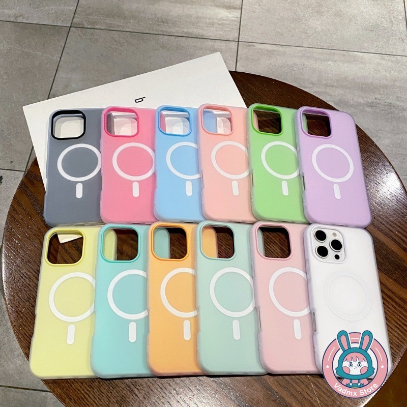 แม่เหล็ก 2 ใน 1 เคสโทรศัพท์สําหรับ Vivo iQOO Z9X Z9 Turbo Z7i Z6 Lite Z5 Z5X Z3 U5 U5E U3 U3X 5G 4G ไร้สายชาร์จปกหลังน่ารัก Candy สีกรอบกรณี Mezzanine สามารถถือ