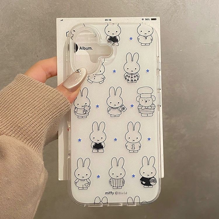 Star Miffy Rabbit เหมาะสําหรับ Samsung s25ultra เคสโทรศัพท์ s24fe/s23 + การ์ตูน s22s21 สาวหัวใจ a55a56a16 สนุก a15a35a36 น่ารัก a25a54a06 กันกระแทกอินเทรนด์
