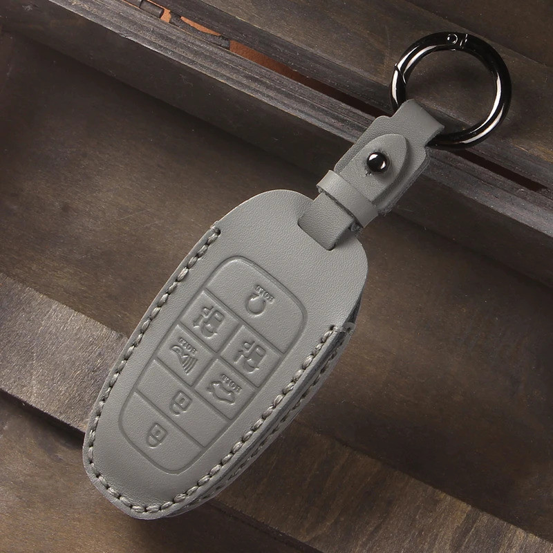 Car Key Holder Bag Case Cover For Hyundai Tucson Solaris Sonata Hybrid NEXO NX4 Santafe Dn8 4 Button