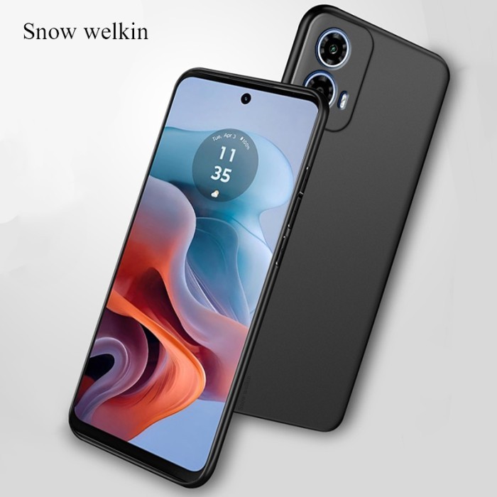 CASE SUITABLE สําหรับ MOTOROLA MOTO G45 / MOTO G34 / MOTO C SOFTCASE SLIM FIT SILICON ULTRATHIN BLAC