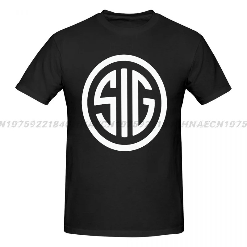 Smith Wesson SIG Four Seasons Sports Crewneck แขนสั้นผู้ชายผ้าฝ้ายขนาดใหญ่เสื้อยืดหลวม Tee