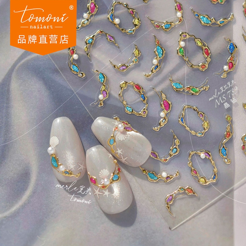 [เหมียว.เซนเซ] สติ๊กเกอร์เล็บเพชรคริสตัล Tomoni& Mo Si ผู้มีชื่อเสียงทางอินเทอร์เน็ต สไตล์จีนใหม่ สต