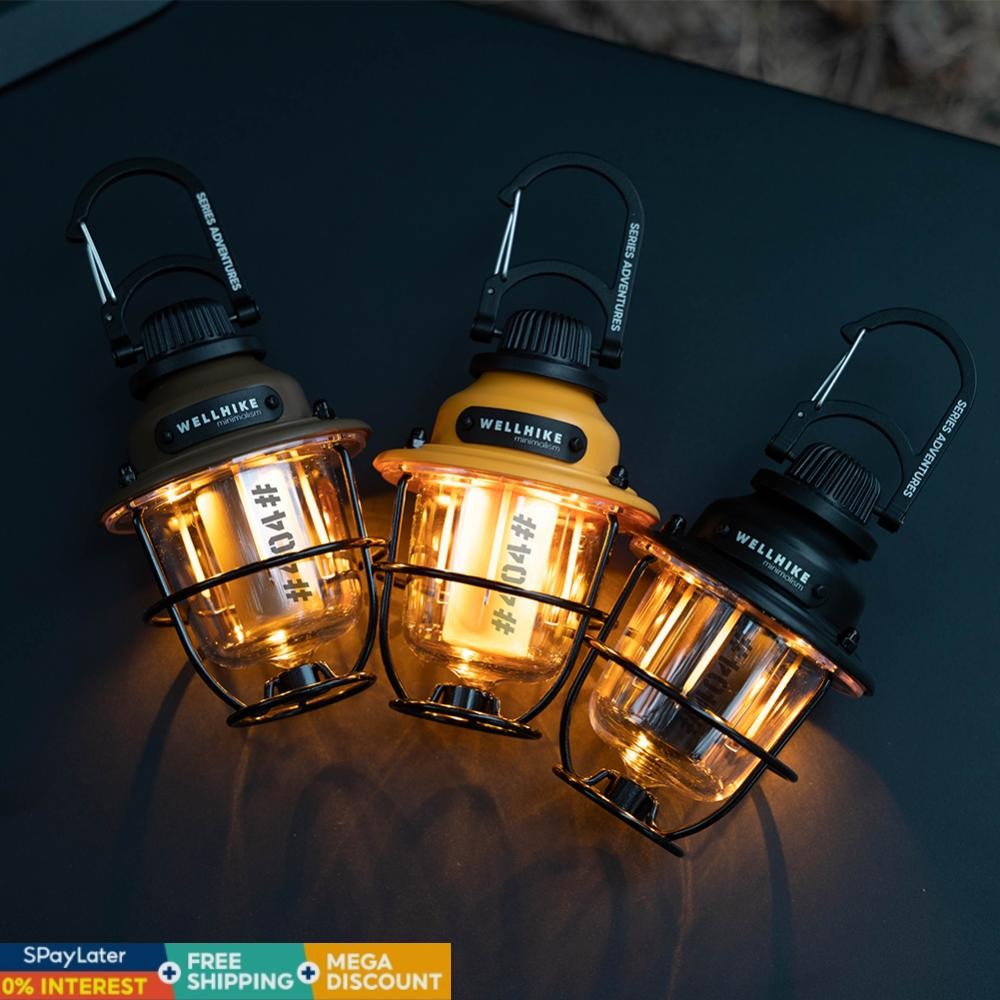 โคมไฟเดินป่า LED Camping Type-C ชาร์จ 30h Max Runtime สําหรับการตกปลาเดินป่า #