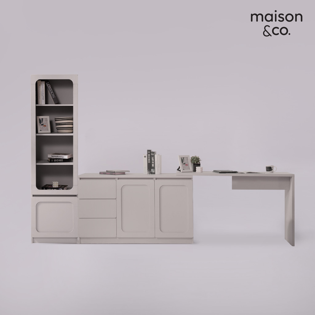 SB Design Square ชุดโต๊ะอเนกประสงค์ ขนาด 218 ซม. รุ่น Solla สีเทาอ่อน  แบรนด์ MAISON&CO.