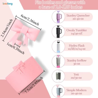 ฝาครอบฟาง & ขวดน้ําซิลิโคน Boot & ขวดน้ําจี้ชุด, Bowknot Shape Straws ฝาปิดและจี้, Tumbler Boot สําหรับ Stanley Owala Tumbler