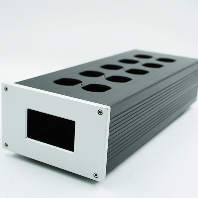 126 เปลือกอลูมิเนียมEnclosureกรณีที่ว่างเปล่าPower Outletกล่องสําหรับHiFi Audio AC Power Filterเครื่องฟอกอากาศUS Outlets Power Strip