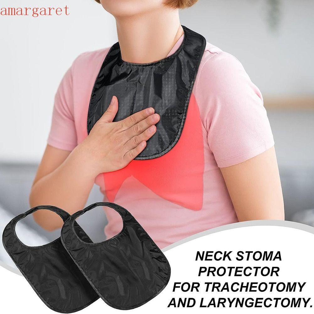 AMARGARET ผ้าคลุมอาบน้ํา Tracheostomy,ตัวป้องกันคอกันน้ําระบายอากาศ,ทนทานปรับนํามาใช้ใหม่ Stoma ครอบคลุมผู้ป่วย