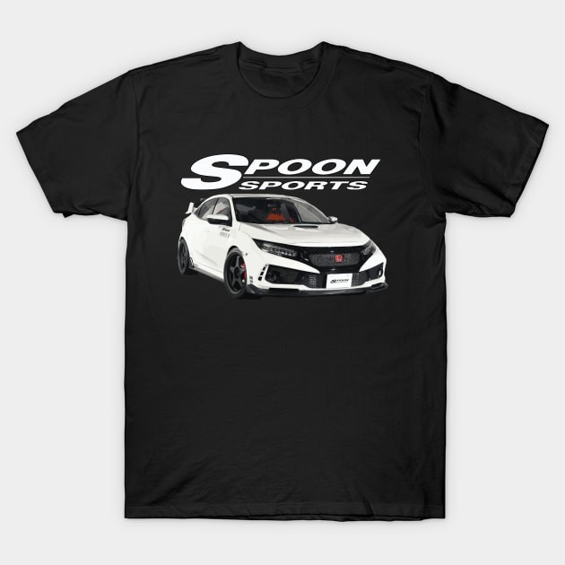 เสื้อยืด Vintage CIVIC champ white type R FK8 Spoon Turbo T-Shirt แท้ Cotton 100% oversize ไม่ย้วย
