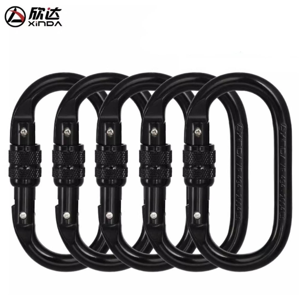 รายละเอียดสินค้า คาราบิเนอร์ ทรงโอ รับน้ำหนักได้ 25KN Carabiner tyep-O เกลียวหมุน ยี่ห้อ: XINDA