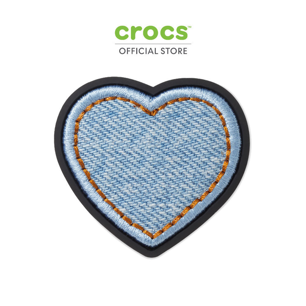 CROCS ตัวติดรองเท้า JIBBITZ DENIM PATCH HEART