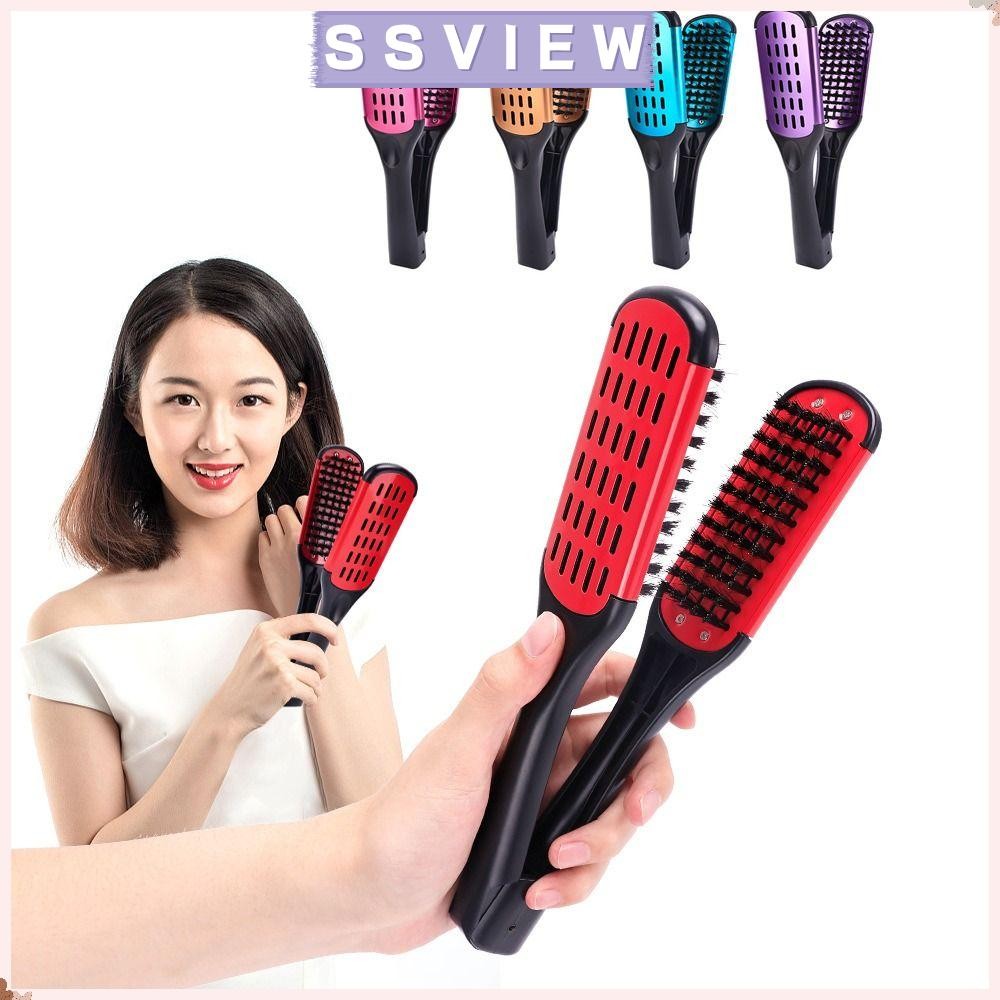 เครื่องหนีบผม STILLSAVIEW, หวีทําผมป้องกันไฟฟ้าสถิตย์สองด้าน, หวีผมตรงทนทานรูปทรง V ทนทาน