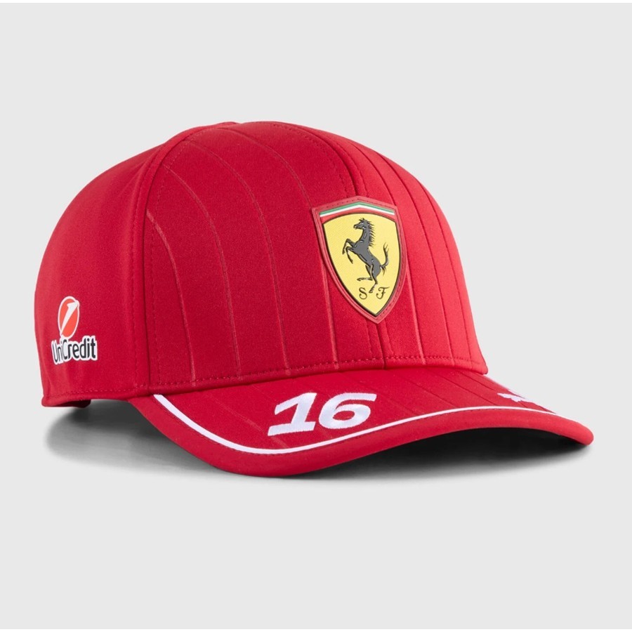 หมวกเบสบอล Ferrari F1 Fleet ปักลายCharles Leclerc พร้อมกันแดด
