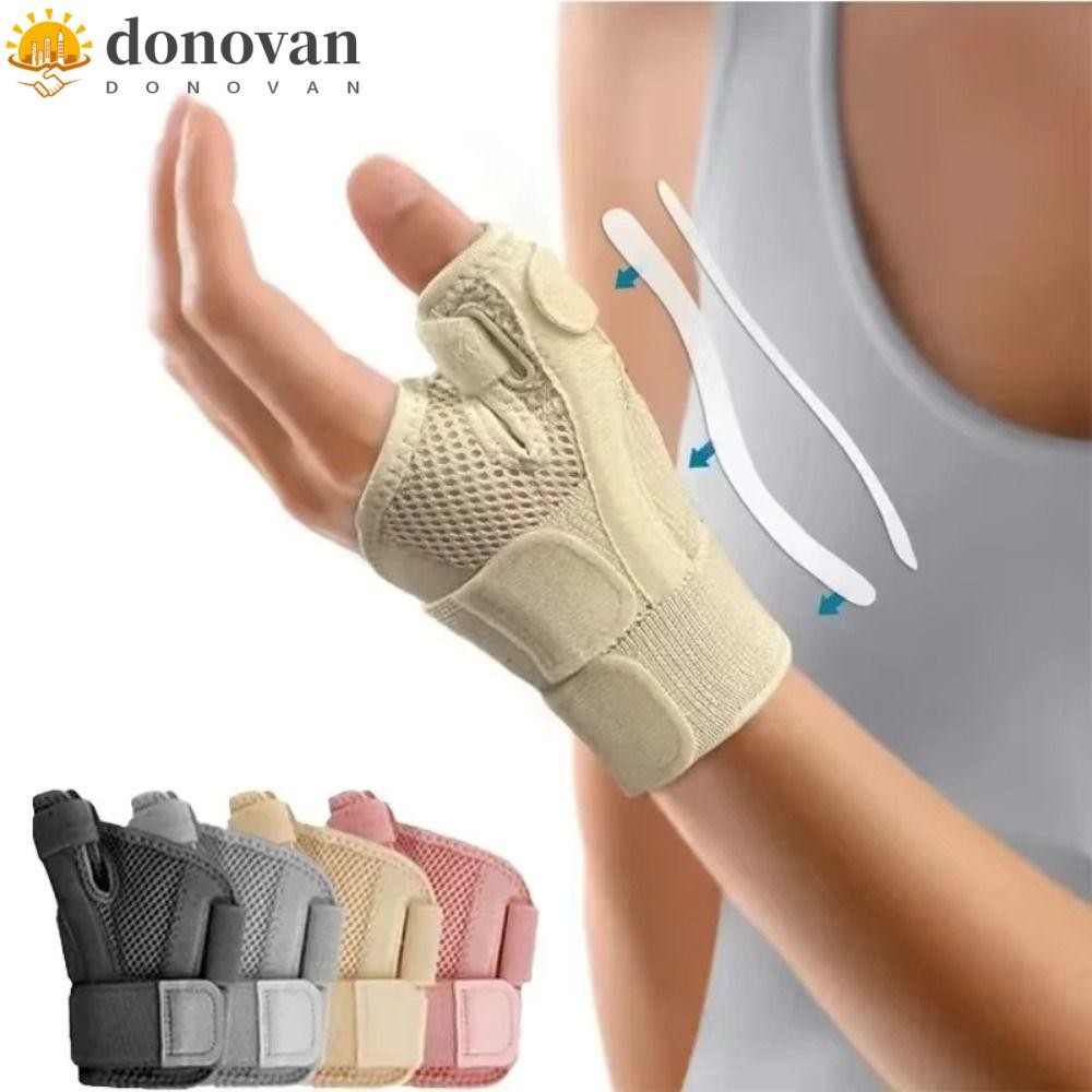 DONVAN สายรัดข้อมือ拇指, ไนลอนสําหรับเอ็นอักเสบ, ระบายอากาศ พกพา ยืดหยุ่น พร้อมเฝือกดามนิ้ว