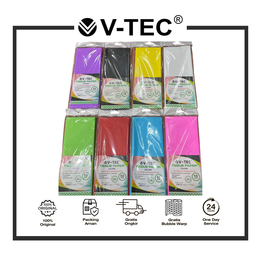V-TEC TISSUE PAPER FLUOR TISSUE PAPER CRAFT WRAPPING PAPER FLOWER BOUQUET TPF 103 // 303 // 403 PACK