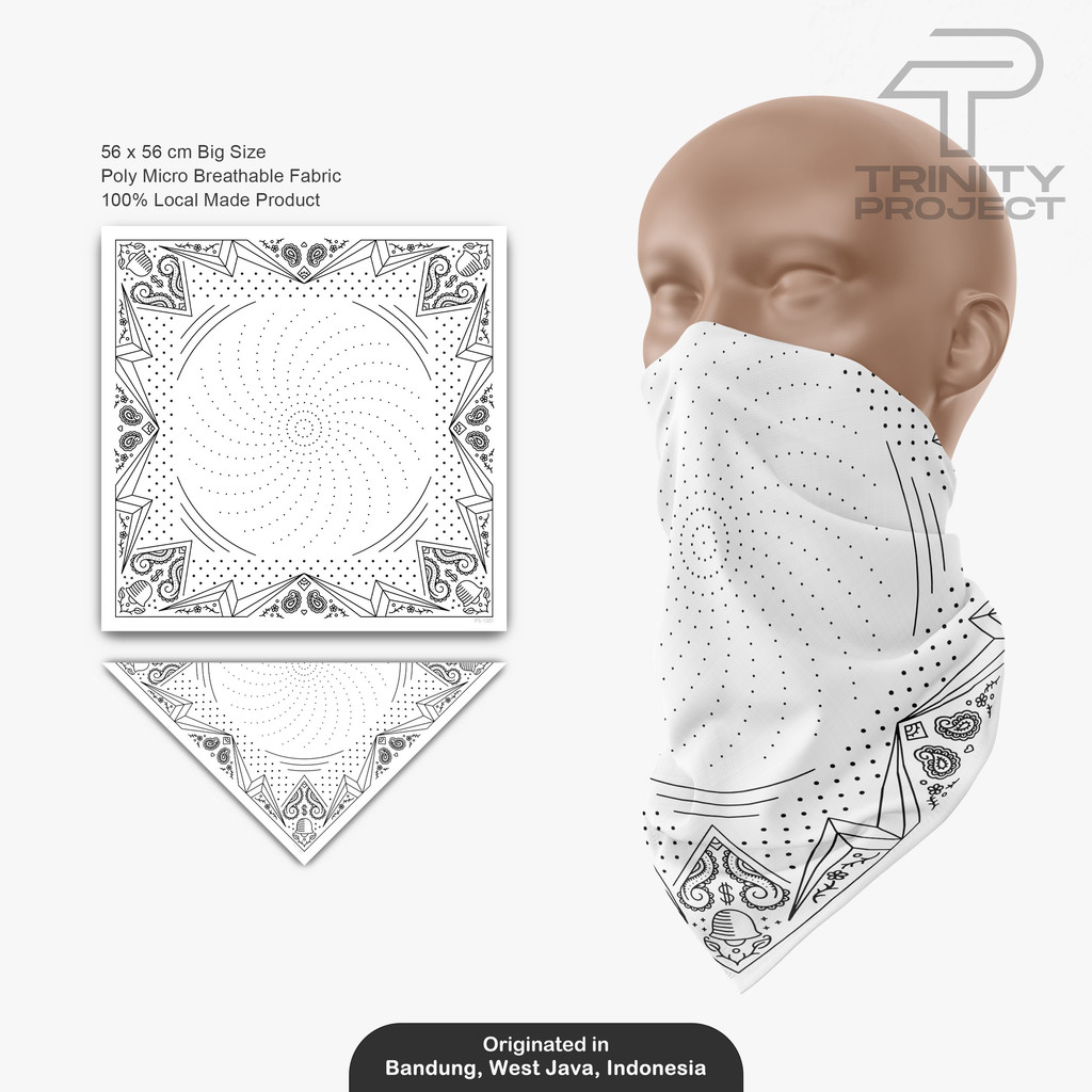 Paisley 1001 - Bandana / ผ้าพันคอ Piisley / ที่คาดผม / ผ้าโพกหัวสําหรับทั้งชายและหญิง / ผ้าโพกหัวย้อ