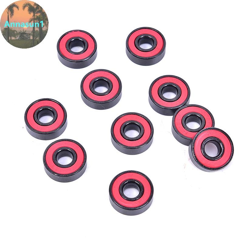 Annasun 10 ชิ้น/เซ็ต 608 2RS แบริ่ง Deep Groove เหล็กปิดผนึกแบริ่ง 608RS 608-2RS TH