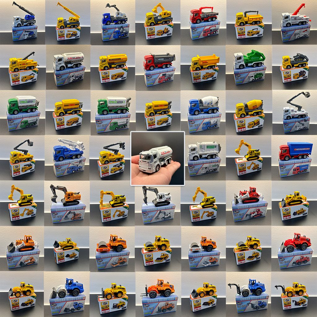 Engineering Vehicle Toy 1: 64 จําลองรถโลหะผสมวิศวกรรมยานพาหนะของเล่นเด็กรถขุดผสมรถยกเครนเมืองชุดรุ่นรถตกแต่งของขวัญ