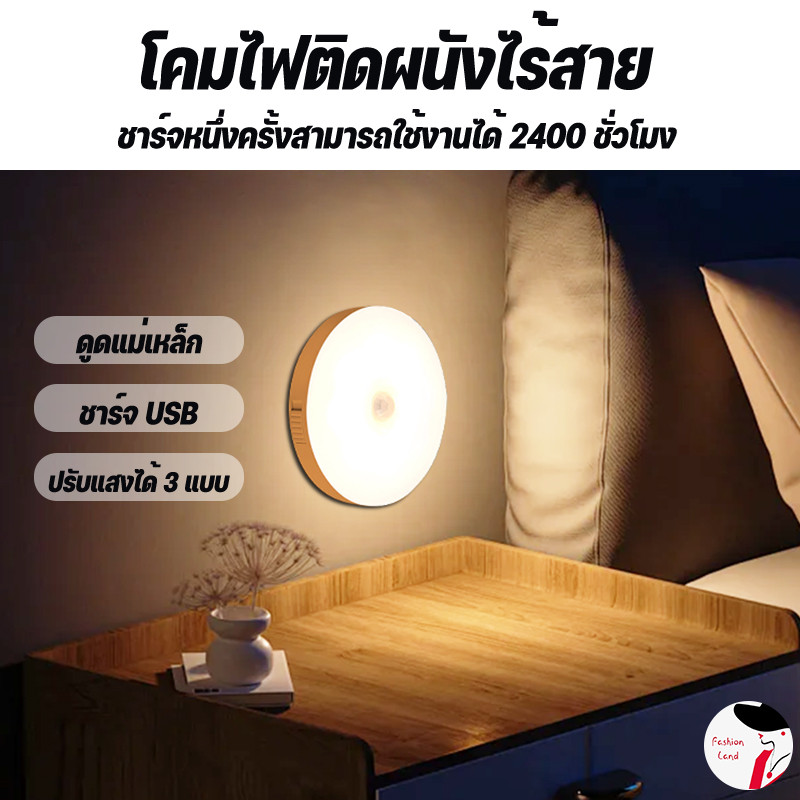 โคมไฟหัวเตียง หลอดไฟอัจฉริยะ ไฟติดผนังไร้สาย  ไฟหัวเตียง ไฟบันได ไฟ   ปรับได้