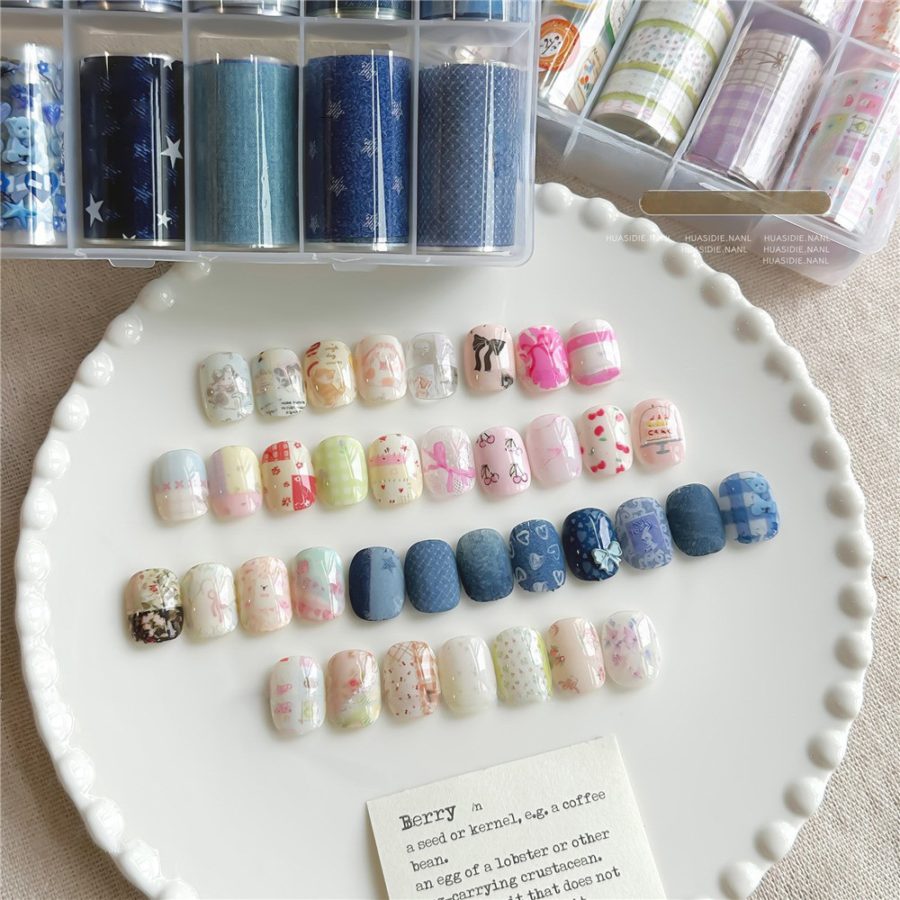 XEIJAYI 10 ชิ้น/1 กล่องเล็บ Transfer กระดาษชุด Starry Sky Transfer กระดาษที่มีสีสัน Decal ตกแต่งเล็บเล็บเครื่องมือสําหรับเล็บ Shop ราคา ถูกที่สุด ดีลบีเคเค แกลเลอรีภาพที่ 3