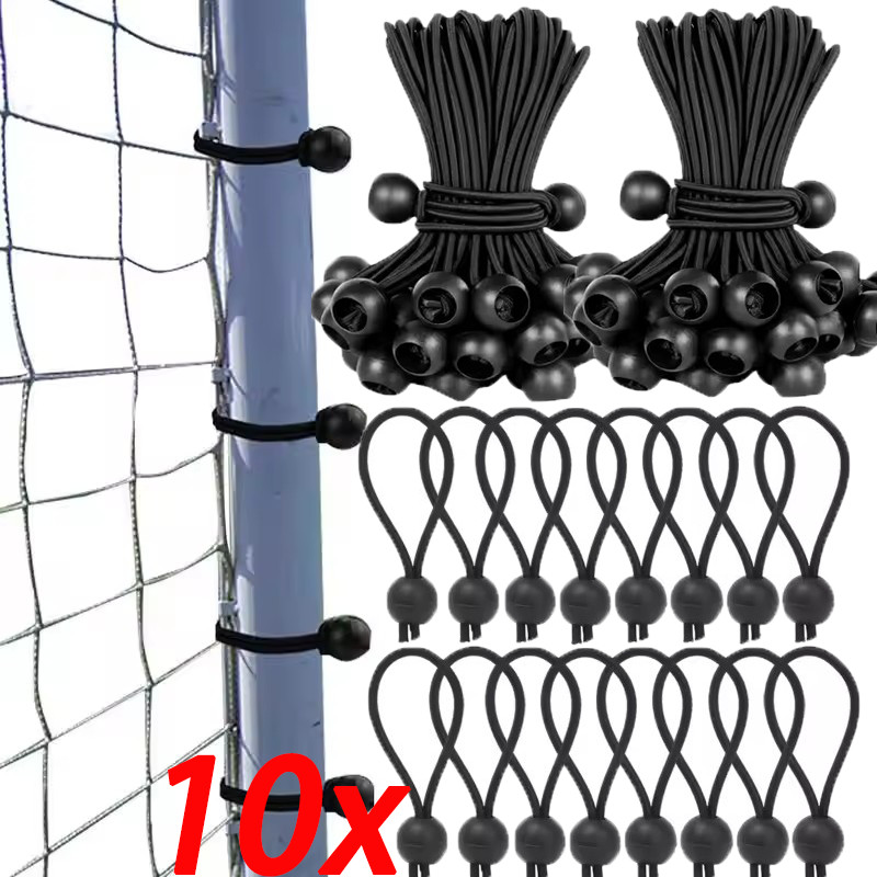 10 ชิ้น Black Ball Bungee Pack / Tarp Bungee Cords with Balls / เต็นท์ยืดหยุ่น Fix Cords