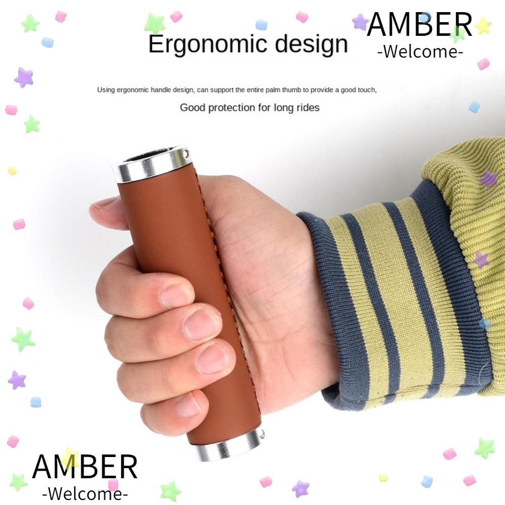 ปลอกแฮนด์จักรยาน AMBER, ปลอกแฮนด์จักรยานหนัง PU กันลื่น, ปลอกแฮนด์จักรยานเสือภูเขา 8 สี