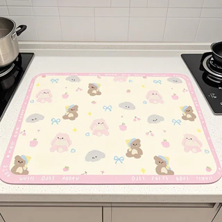 แผ่นดูดซับน้ำ จานรองจาน Placemat น้ำซุปข้นไดอะตอม รูปแบบการ์ตูนน่ารัก ตกแต่งบ้าน