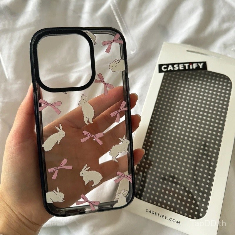 เคสโทรศัพท์สำหรับ iPhone 7 8 x XS XR xsmax 11 12 13 14 15 16 Pro Max PLUS กระต่ายโบว์เคสนิ่มหุ้มทั้งเครื่องกันกระแทกกันกระแทกเคส jskc