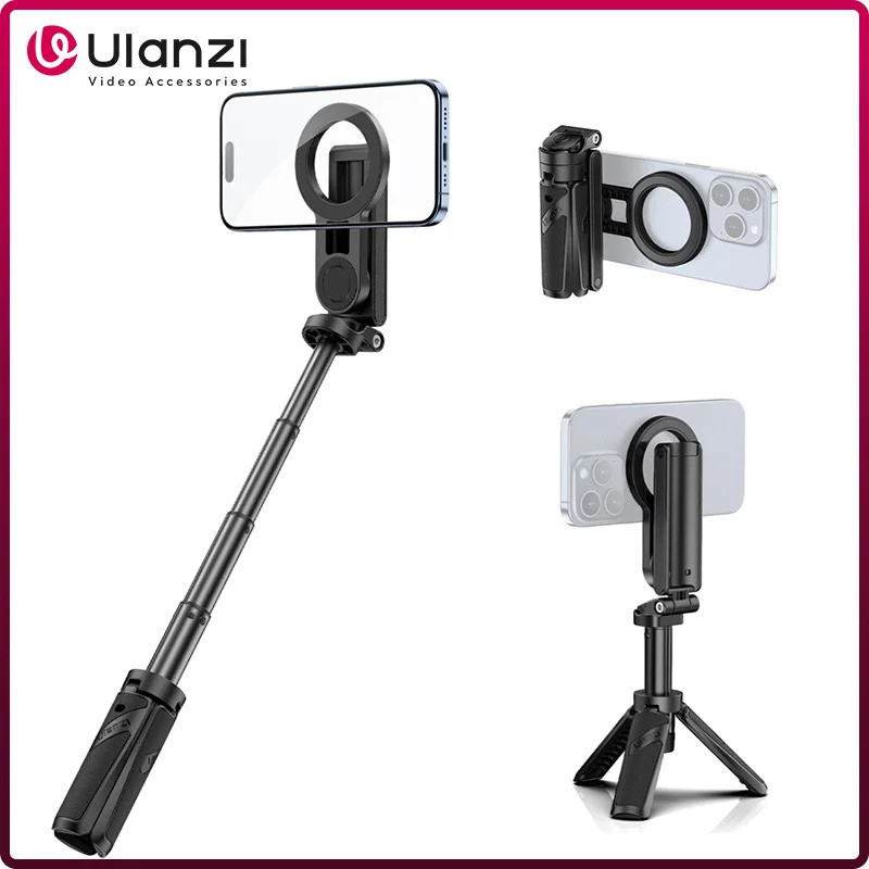 Ulanzi JJ03 Dual-ด้านแม่เหล็กโทรศัพท์ขาตั้งกล้องสมาร์ทโฟนGrip Selfie Stickพร้อมรีโมทVlogขาตั้งกล้องส