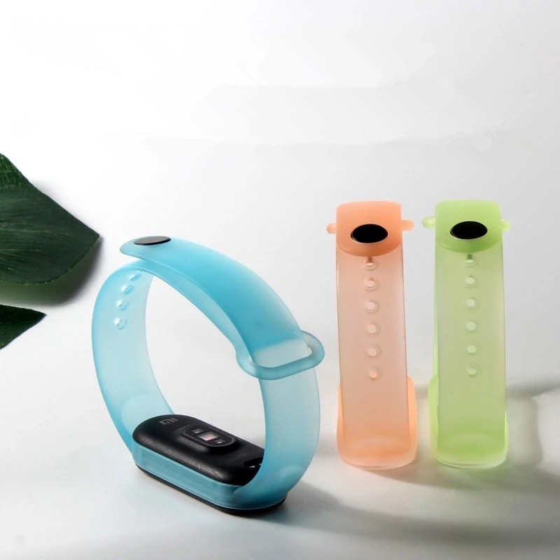 สายรัดซิลิโคนเยลลี่ Mi band 3 4 5 6 7 สายรัดทดแทนโปร่งใส กันน้ำ กันเหงื่อ และสายรัดระบายอากาศ