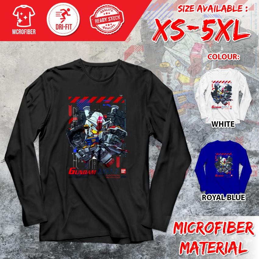 GUNDAM Exia Barbatos Ariel การ์ตูน Dri-Fit XS-5XL โพลีเอสเตอร์ไมโครไฟเบอร์แขนยาว Baju เสื้อยืด GDV3-