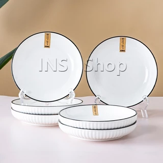INS ชุดเซรามิค จาน ชาม สไตล์มินิมอล ทนต่ออุณหภูมิสูง ชามสไตล์ญี่ปุ่น Ceramic tableware