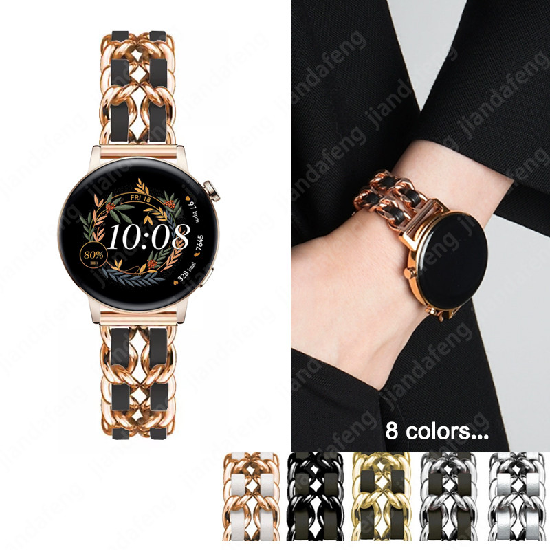 สายรัดข้อมือโซ่โลหะสําหรับนาฬิกา Huawei GT2 GT4 GT3 42 มม.46 มม.GT3 Pro Watch4 Watch3 GT2e Active