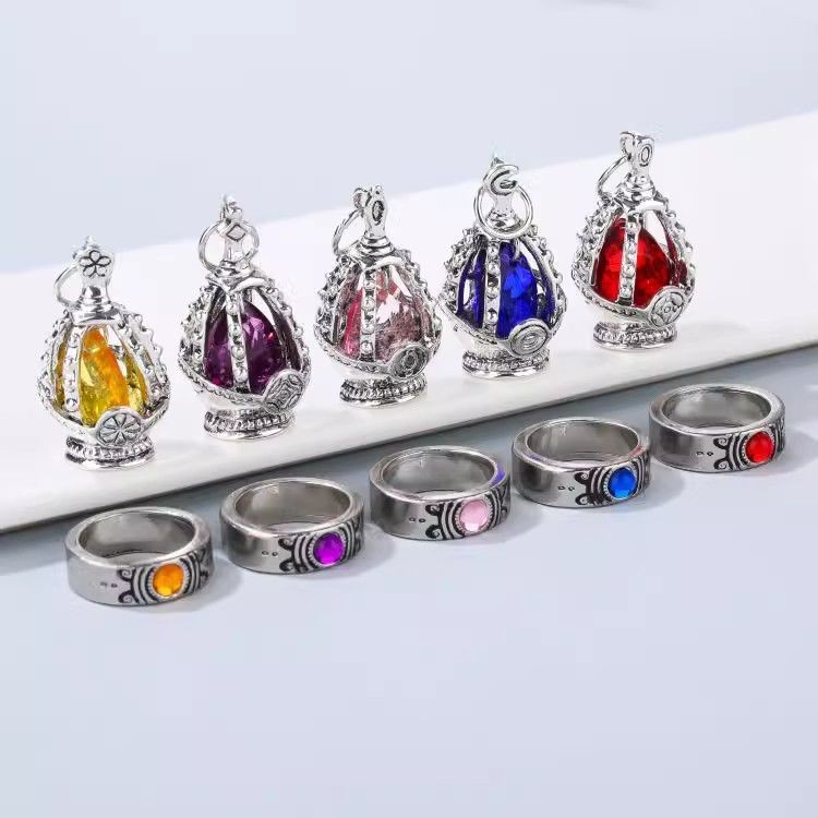 Puella Magi Madoka Magica Soul Gem สร้อยคอและแหวนชุด Madoka☆แหวนสร้อยคอ Magica Akemi Homura สร้อยคอแ