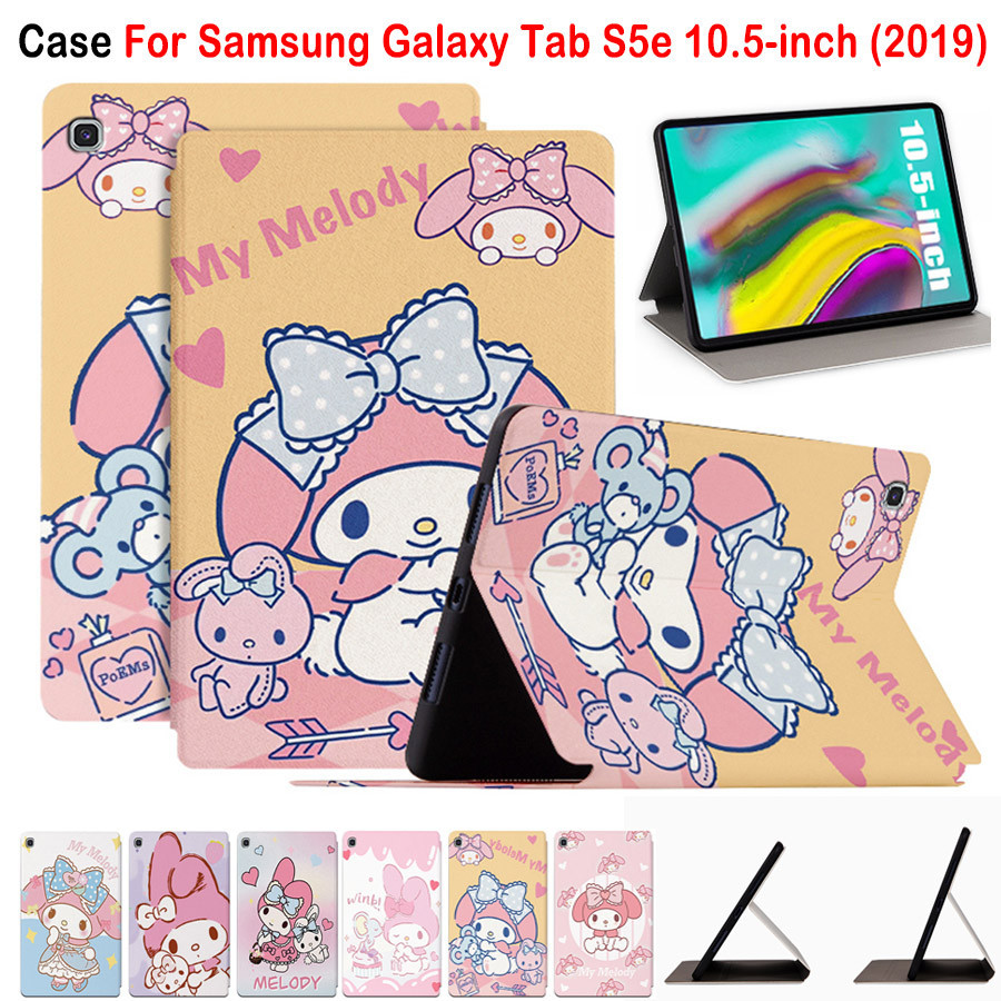 สําหรับ Samsung Galaxy Tab S5e 10.5 นิ้ว (2019) คุณภาพสูงหนัง PU Flip Stand Cover SM-T725 SM-T720 แฟชั่น Melody Series แท็บเล็ตป้องกันกรณี