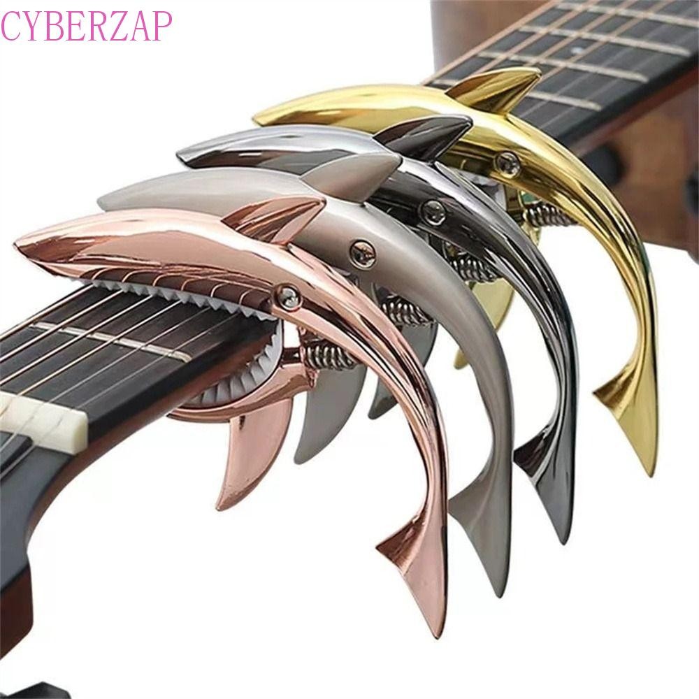 Cyberzap Shark Guitar Capo Zinc Alloy Acoustic Tuner เครื่องดนตรีโลหะ Universal กีตาร์ไฟฟ้า Shark Ca