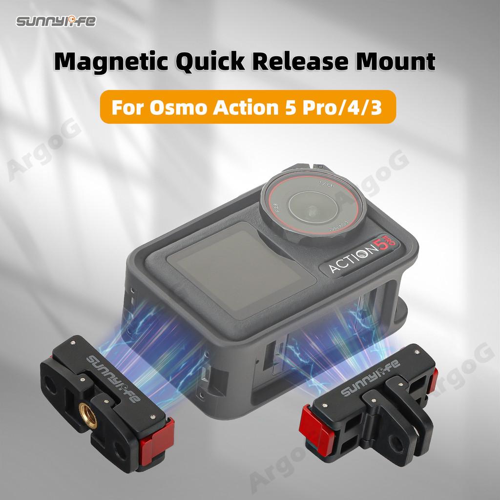 Sunnylife Magnetic Quick-Release Adapter สําหรับ Osmo Action 5 Pro/4/3/2 อุปกรณ์เสริมส่วนขยาย
