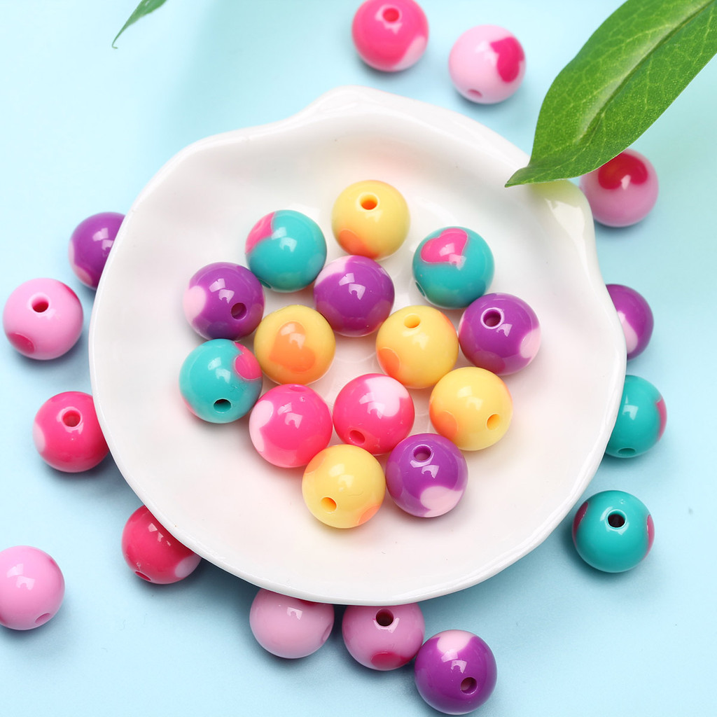ลูกปัด ทรงกลม สองด้าน แฟชั่น สําหรับทําเครื่องประดับต่างหู สร้อยคอ แฮนด์เมด DIY 10 ชิ้น