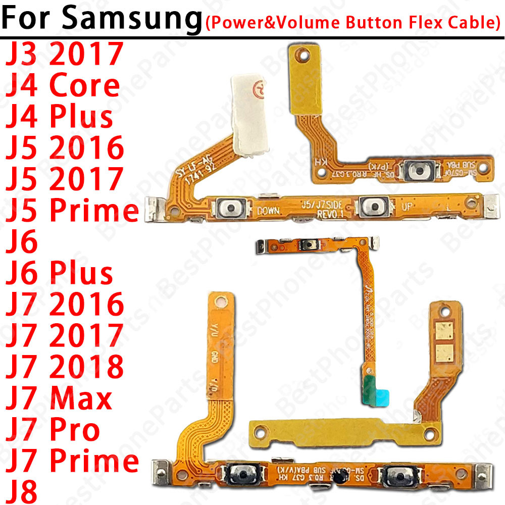 ปุ่มด้านข้างปุ่มสวิทช์เดิมสําหรับ Samsung J3 J4 J5 J6 J7 J8 Core Prime Pro Plus Max 2016 2017 2018 เ