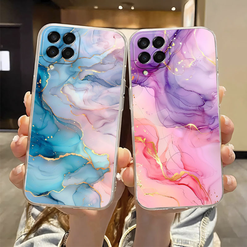 สําหรับ Samsung Jump2 Jump3 กรณีหินอ่อนใสกันกระแทกซิลิโคนปลอกโทรศัพท์นุ่มสําหรับ Samsung Galaxy Quantum3 Buddy 2 Funda