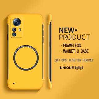 สําหรับ Xiaomi 12 12S 12T Pro Frameless ไร้สายชาร์จแม่เหล็ก Ultra Thin Matte โทรศัพท์ Hard Cover Case