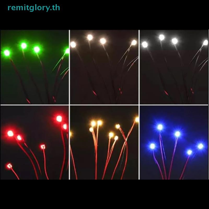 Remitglory 10 ชิ้น/ล็อต 0402 0603 SMD โคมไฟสาย Micro Led Pre-soldered Micro Litz ชิปแบบมีสาย 20 ซม.3V รถไฟฉาก TH