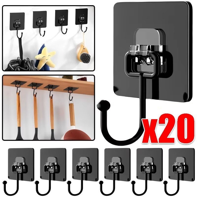 5/10/20ชิ้นที่แข็งแกร่งกาวตนเองประตูผนังตะขอ/กันน้ําที่ไร้รอยต่อตะขอ/แขวนหนักโหลดแร็ค