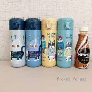 【แบรนด์ญี่ปุ่น】Kusuguru แก้วสแตนเลส 304 มีลายแมว เก็บร้อน-เย…