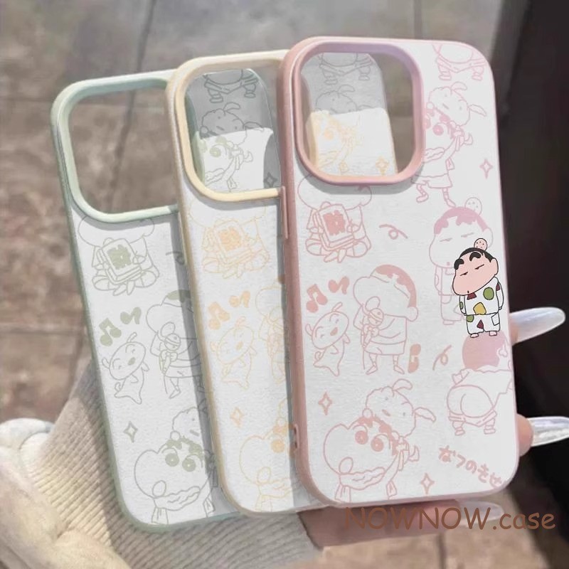 Iphone 16 15 14 13 12 11 Pro Max X XR XS Max 7 8 Plus INS น่ารักการ์ตูนเครยอนชินจังผิวรูปแบบเคสโทรศัพท์ปกอ่อน
