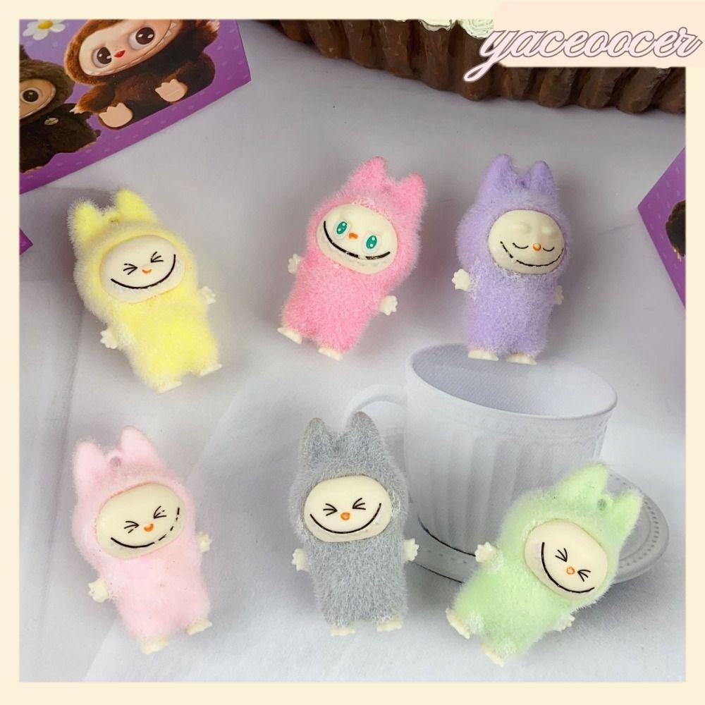 1/12 ชิ้น Labubu กล่อง, จี้พวงกุญแจการ์ตูน ขนแกะ เครื่องประดับ, สามมิติ Pop Mart Mini ตุ๊กตา