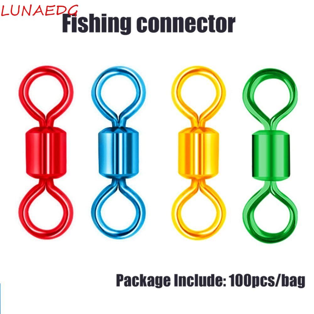 Lunaedge ลูกปืนหมุน 100 ชิ้น/ล็อตความปลอดภัย Snap Solid แหวนสําหรับปลาคาร์พสแตนเลส 8 # ~ 14 # Rolling Swivel