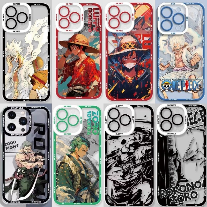 SAMSUNG อะนิเมะone PieceสําหรับSamsung Galaxy A55 A06 A16 A14 A54 A53 A35 A25 A34 5G A05 A05S A24 เคสโทรศัพท์Luffy ZoroกรณีTPUใส