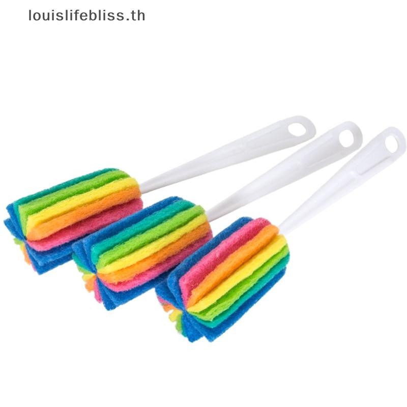 Louislifebliss Rain Sponge Brush ขวดน้ําถ้วยแก้วฟองน้ําล้างแปรงทําความสะอาด Scrubber พร้อมที่จับอุปกรณ์ทําความสะอาดใหม่